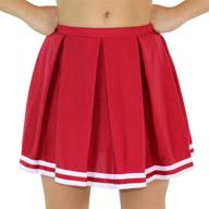 danzcue women's knit pleated cheerleading uniform skirt logo
