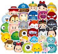 50pcs disney cartoon character stickers - waterproof vinyl decals for water bottle, laptop, car, and more! logo