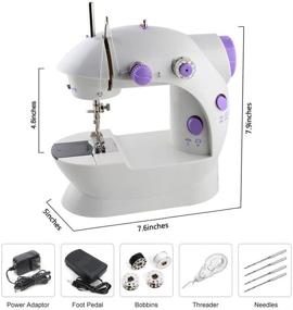 img 3 attached to MOOACE Mini Sewing Machine - Portable & Compact, Dual Speed with Double Thread, Stylish Purple Design