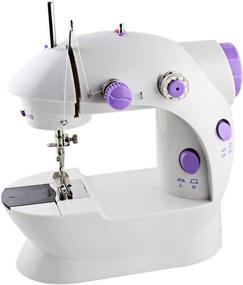 img 4 attached to MOOACE Mini Sewing Machine - Portable & Compact, Dual Speed with Double Thread, Stylish Purple Design