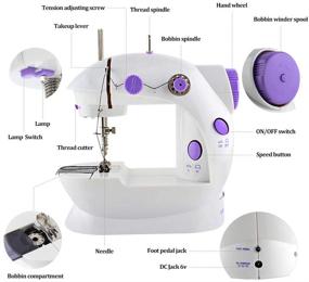 img 2 attached to MOOACE Mini Sewing Machine - Portable & Compact, Dual Speed with Double Thread, Stylish Purple Design