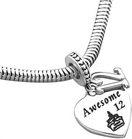 img 2 attached to 💍 SBI Jewelry Love Heart Charm: Celebrate Birthdays with 12, 16, 18, or 21 Letter Dangles for Women's Bracelets