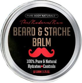 img 4 attached to 🧔 Non-Greasy Natural Beard Balm for Men - Beard Wax and Conditioner for Growth with Amber Musk Scent - Cruelty-Free, Softening Beard Care by Pure Body Naturals, 1.75oz