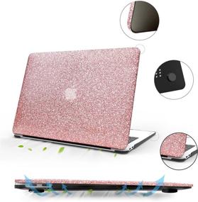 img 2 attached to Anban MacBook Air 13 inch Case - Sparkly Bling PU Leather Cover, Rose Gold - Compatible with A1466 A1369 Release 2010-2017, with Keyboard Cover