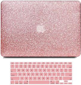 img 4 attached to Anban MacBook Air 13 inch Case - Sparkly Bling PU Leather Cover, Rose Gold - Compatible with A1466 A1369 Release 2010-2017, with Keyboard Cover