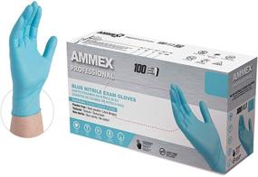 img 4 attached to 💙 AMMEX Blue Nitrile Disposable Exam-Grade Gloves - Latex & Powder Free, 3 Mil Thickness, Food-Safe, Lightly-Textured, Non-Sterile