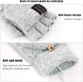 img 1 attached to HelloCreate Heating Gloves Winter Knitted Men's Accessories for Gloves & Mittens