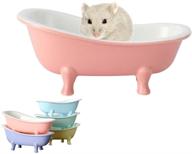 🐹 knockconk small animal hamster bed with ice bathtub, ceramic habitat house nest - cage toys for hamster, food bowl for guinea pigs, squirrel, chinchilla logo
