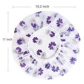 img 1 attached to 🚿 Anguipie 6 Pack Large Shower Cap for Women Long Hair - Reusable, Waterproof, and Environmentally Friendly