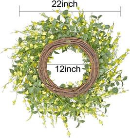 img 1 attached to GRBAMBI 22 Inch Artificial Daisy Spring Wreath: Farmhouse Elegance for Front Door Decor and Home Party