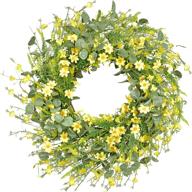 grbambi 22 inch artificial daisy spring wreath: farmhouse elegance for front door decor and home party логотип