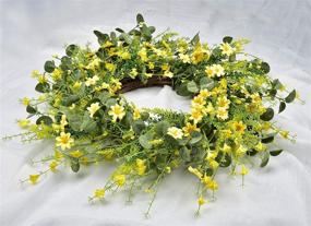 img 2 attached to GRBAMBI 22 Inch Artificial Daisy Spring Wreath: Farmhouse Elegance for Front Door Decor and Home Party