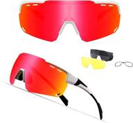 🚴 cycling sunglasses, polarized sports sunglasses for men and women with 4 interchangeable lenses, ideal for baseball logo