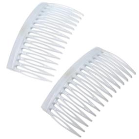 img 4 attached to 🎀 Camila Paris CP3111 French Hair Side Comb: 2 Pack Curved White Flexible Durable Hair Combs for Women, Strong Hold Hair Clips | No Slip Styling Girls Hair Accessories Made in France