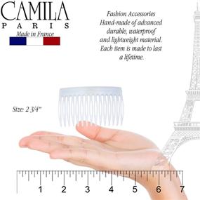 img 2 attached to 🎀 Camila Paris CP3111 French Hair Side Comb: 2 Pack Curved White Flexible Durable Hair Combs for Women, Strong Hold Hair Clips | No Slip Styling Girls Hair Accessories Made in France