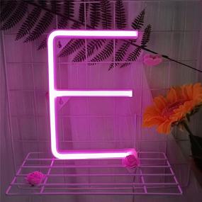 img 3 attached to 🌸 Custom Pink Letters Neon Sign - E LED Light up Letters - AMEVRGTHS - USB/AA Battery-Powered - Wall Decor for Birthday Party Wedding Christmas - 8.6x7.0x0.7inch