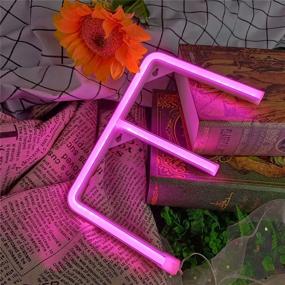 img 4 attached to 🌸 Custom Pink Letters Neon Sign - E LED Light up Letters - AMEVRGTHS - USB/AA Battery-Powered - Wall Decor for Birthday Party Wedding Christmas - 8.6x7.0x0.7inch