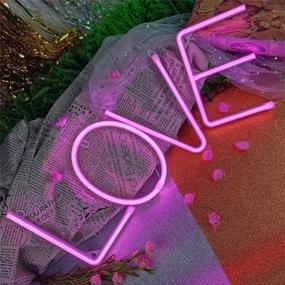 img 1 attached to 🌸 Custom Pink Letters Neon Sign - E LED Light up Letters - AMEVRGTHS - USB/AA Battery-Powered - Wall Decor for Birthday Party Wedding Christmas - 8.6x7.0x0.7inch