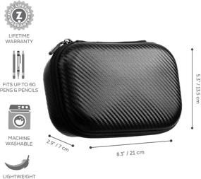 img 3 attached to Black Carbon Pencil Box - Large Capacity Storage Container and Pen Case with Secure Zipper Closure (Black)