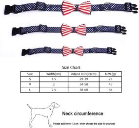 img 1 attached to H-Shero American Flag Bowtie Dog Collar – Available in 3 Sizes for Medium Dogs: Width 2.0cm, Adjustable 34-50cm