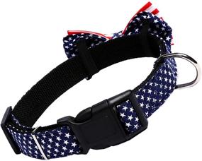 img 2 attached to H-Shero American Flag Bowtie Dog Collar – Available in 3 Sizes for Medium Dogs: Width 2.0cm, Adjustable 34-50cm