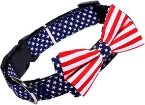 img 4 attached to H-Shero American Flag Bowtie Dog Collar – Available in 3 Sizes for Medium Dogs: Width 2.0cm, Adjustable 34-50cm