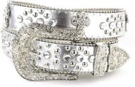 💎 sparkling rhinestone cross charm: stylish leather women's belt accessories logo