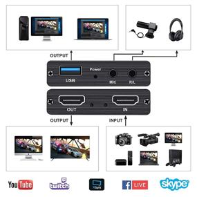 img 3 attached to 4K HDMI Game Video Capture Card with USB 2.0 & Microphone HDMI Loop-Out - Live Streaming Gaming Recorder for Nintendo Switch, PS4, Camera, PC