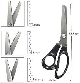 img 2 attached to 🔪 Stainless Steel Pinking Shears - Professional Dressmaking Scissors with Serrated and Scalloped Blades, Zig-Zag Craft Cut Tailor Tool for Sewing, Fabric Decoration - Comfort Grip and Soft Handheld Design (7mm Serrated)