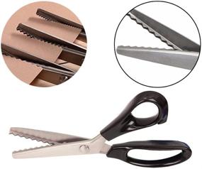 img 3 attached to 🔪 Stainless Steel Pinking Shears - Professional Dressmaking Scissors with Serrated and Scalloped Blades, Zig-Zag Craft Cut Tailor Tool for Sewing, Fabric Decoration - Comfort Grip and Soft Handheld Design (7mm Serrated)