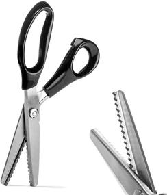 img 4 attached to 🔪 Stainless Steel Pinking Shears - Professional Dressmaking Scissors with Serrated and Scalloped Blades, Zig-Zag Craft Cut Tailor Tool for Sewing, Fabric Decoration - Comfort Grip and Soft Handheld Design (7mm Serrated)