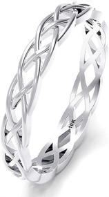 img 4 attached to Solid Eternity Celtic Stackable Wedding