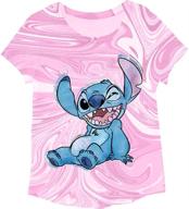 👕 девушки футболка с коротким рукавом disney lilo and stitch - футболка с расцветкой tie-dye логотип