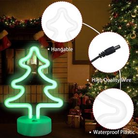 img 2 attached to 🎄 TIDYON Neon Sign Christmas Tree - LED Neon Nightlight USB Charging/Battery Powered - Colorful Lightning Shape - Indoor Décor for Bedroom, Living Room - Ideal for Christmas, Halloween, Birthday