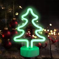 🎄 tidyon neon sign christmas tree - led neon nightlight usb charging/battery powered - colorful lightning shape - indoor décor for bedroom, living room - ideal for christmas, halloween, birthday логотип