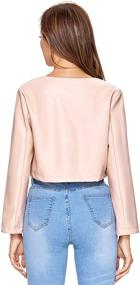 img 3 attached to SheIn Womens Casual Leather Cropped Women's Clothing for Coats, Jackets & Vests