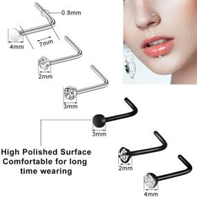 img 1 attached to 💍 ONESING 24-Count 20G Nose Rings for Women - Hoop Rings, Piercing Jewelry, Studs and Screws - Fashion Nose Ring Hoops for Women and Men - 316L Stainless Steel