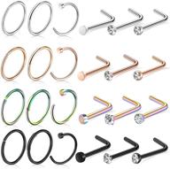 💍 onesing 24-count 20g nose rings for women - hoop rings, piercing jewelry, studs and screws - fashion nose ring hoops for women and men - 316l stainless steel logo