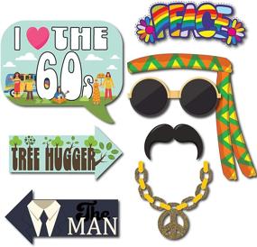 img 3 attached to 🌼 Get Groovy with 1960s Hippie Party Throwback Photo Booth Props - 41 Pieces with Wooden Sticks and Strike a Pose Sign by Outside The Booth