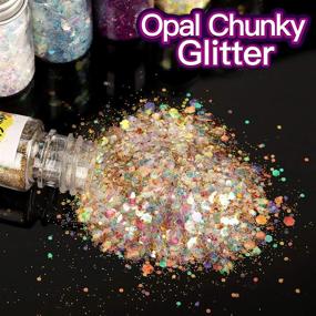 img 3 attached to 💎 LEOBRO Opal Chunky Glitter Set - 24 Colors, Sparkle for Resin, Slime, Tumbler, Jewelry Making