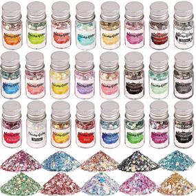 img 4 attached to 💎 LEOBRO Opal Chunky Glitter Set - 24 Colors, Sparkle for Resin, Slime, Tumbler, Jewelry Making