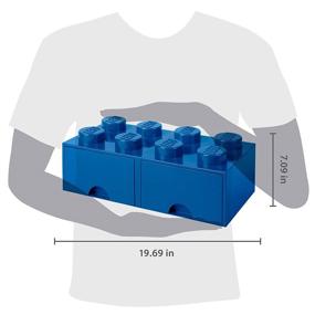 img 2 attached to 🧱 LEGO Brick Drawer by Room Copenhagen - Stackable Storage Box with 8 Knobs and 2 Drawers in Vibrant Bright Blue (40061731)