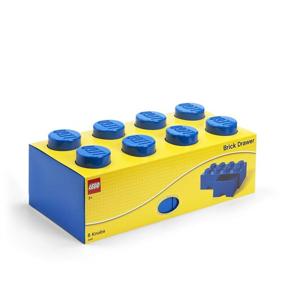 img 3 attached to 🧱 LEGO Brick Drawer by Room Copenhagen - Stackable Storage Box with 8 Knobs and 2 Drawers in Vibrant Bright Blue (40061731)