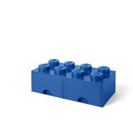 🧱 lego brick drawer by room copenhagen - stackable storage box with 8 knobs and 2 drawers in vibrant bright blue (40061731) logo