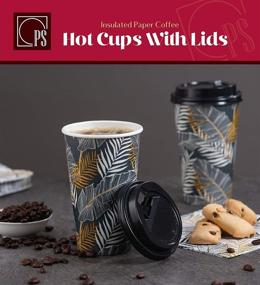 img 2 attached to ☕ Posh Setting Disposable Coffee Hot Cups with Lids, 10 Oz - Pack of 50. Insulated Office Coffee Cups for To-Go, Paper Beverage Cups for Hot or Cold Drinks