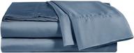 🛏️ king size bamboo sheet set - 100% natural & super soft, deep pocket up to 18 inches, luxurious cooling, silk sateen weave bamboo viscose bed sheets, marine blue (4 pieces) logo