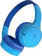 🎧 belkin soundform mini kids wireless headphones - portable on-ear headsets with microphone, carrying case - perfect for school - compatible with iphones, ipads, galaxy and more - blue logo