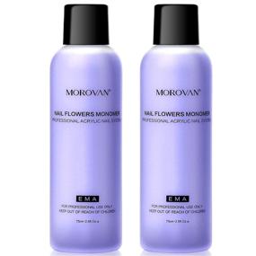 img 4 attached to 💅 Не желтеющая жидкость Morovan Monomer для акриловых ногтей - 2 шт. по 2,5 унций для акрилового порошка без MMA, со средним временем высыхания