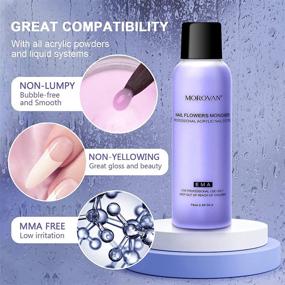 img 2 attached to 💅 Non-Yellowing Morovan Monomer Acrylic Nail Liquid - 2PCS 2.5OZ for Acrylic Powder without MMA, with Medium Drying Time