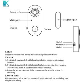 img 2 attached to Enhanced Battery Life Wireless Door and Windows Sensor by KAIPULE – Easy Installation